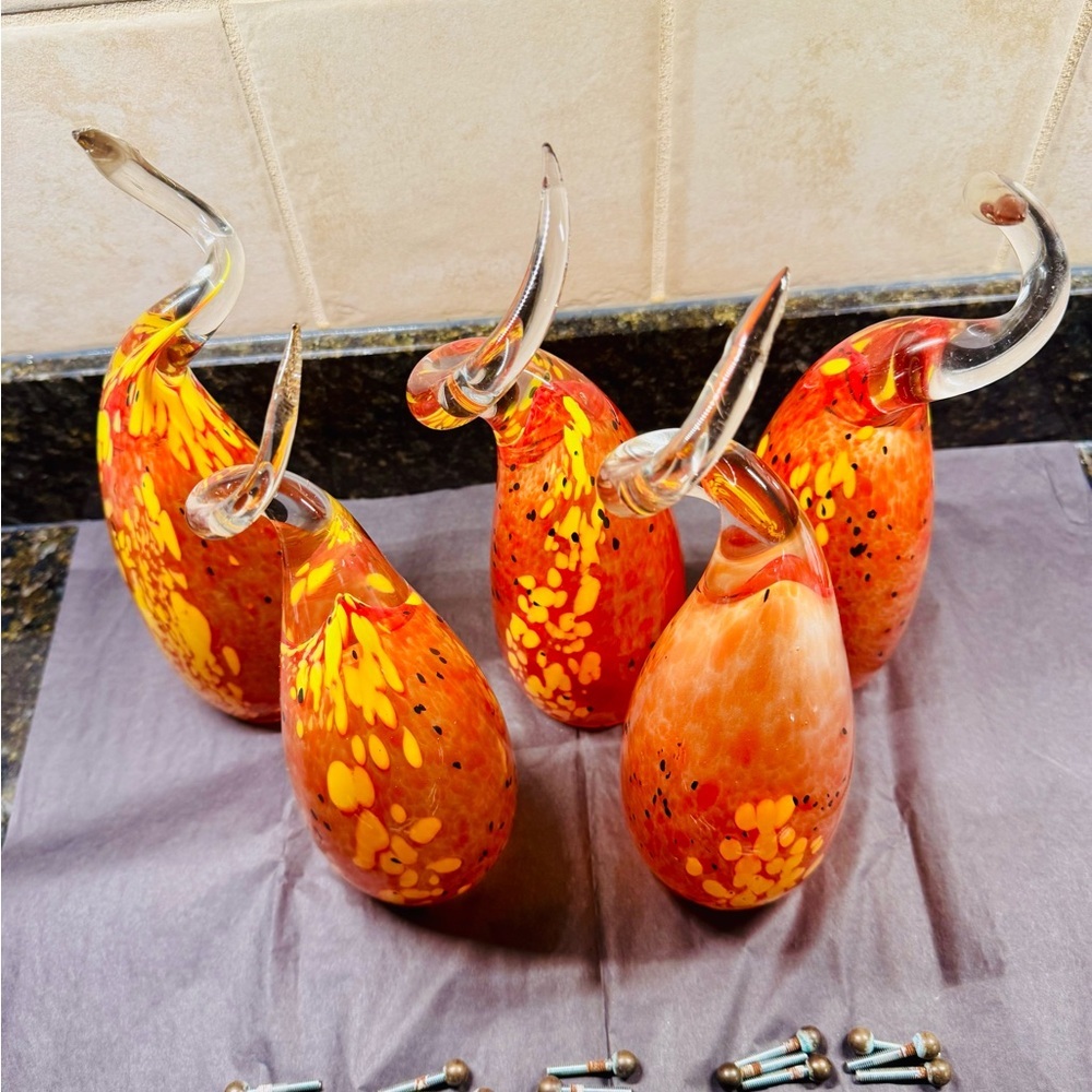 BAVAI Fiery Orange and Yellow Glass Art Pieces lamp shade - Picture 5 of 9
